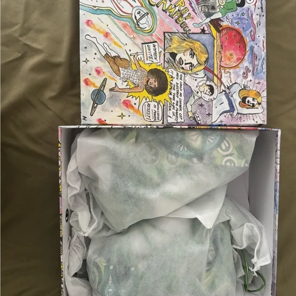 Jeffrey Campbell Green and Blue Patterned Platform Shoes - Picture 5 of 6